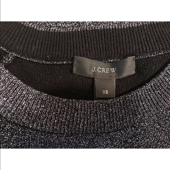 J.CREW Sparkle Side Slit Sweater Midnight Blue Crewneck Pullover Shimmer Knit - Picture 5 of 8